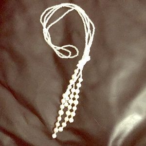 Crystal and pearl bead necklace
